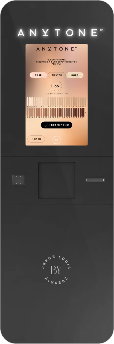 ANYTONE Labstation, black freestanding unit with touchscreen and dispensing bay